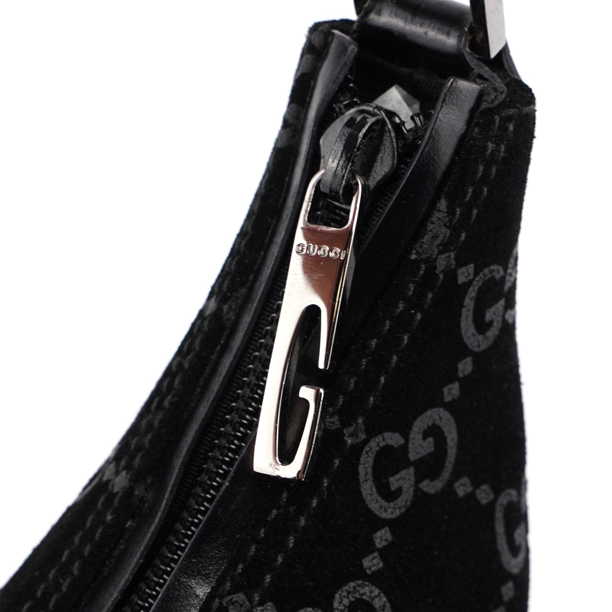 Gucci Sac hobo GG en daim noir