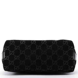 Gucci Black Suede GG Shoulder Bag