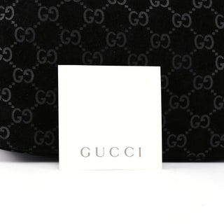 Gucci Black Suede GG Shoulder Bag