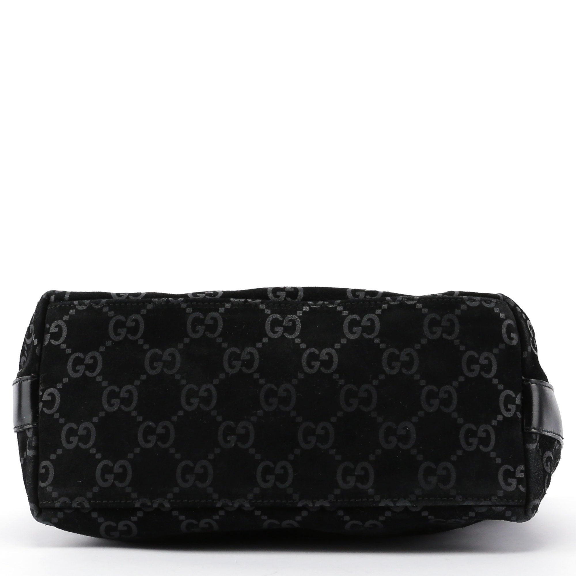 Gucci Black Suede GG Shoulder Bag