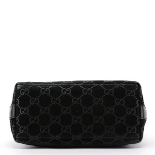 Gucci Black Suede GG Shoulder Bag