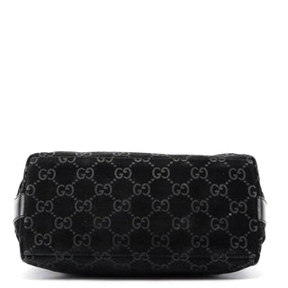 Gucci Black Suede GG Shoulder Bag