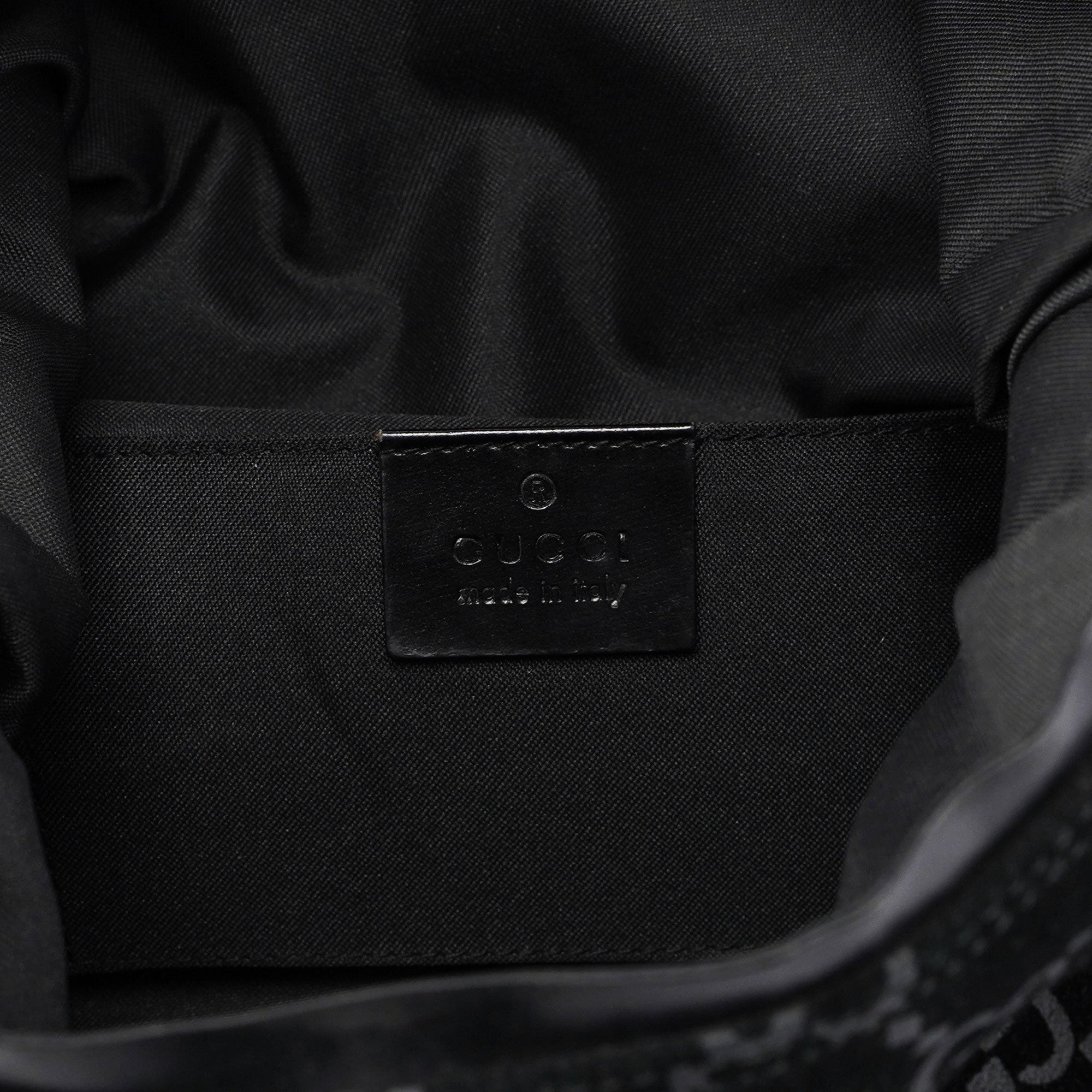 Gucci Black Suede GG Shoulder Bag