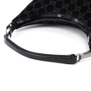 Gucci Black Suede GG Shoulder Bag