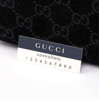 Gucci Black Suede GG Shoulder Bag