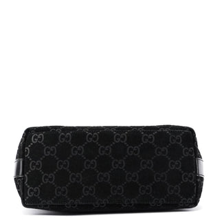 Gucci Black Suede GG Shoulder Bag