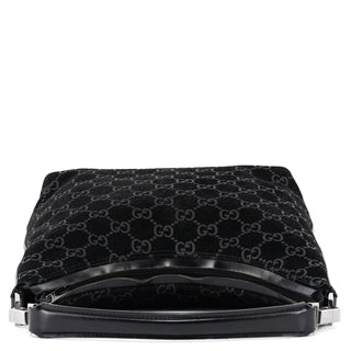 Gucci Black Suede GG Shoulder Bag