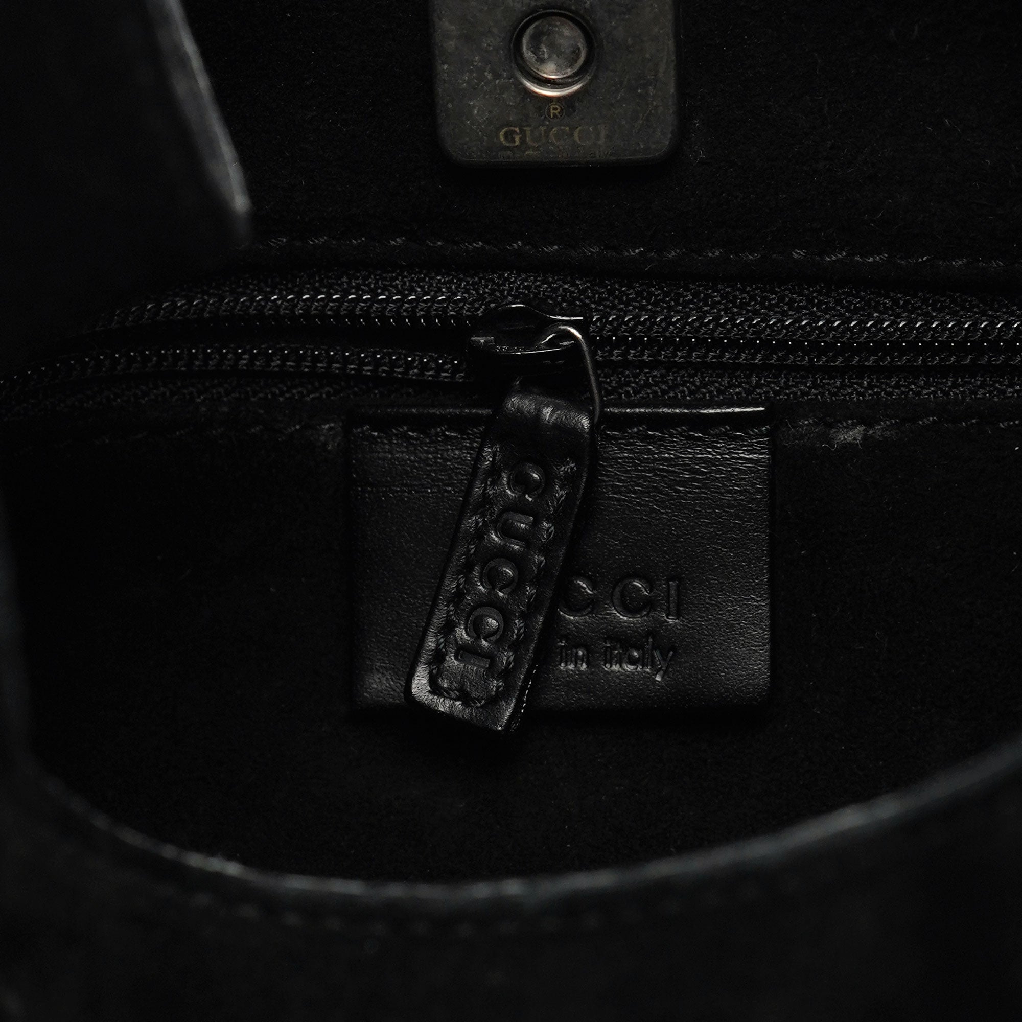 Gucci Black Suede Hobo Shoulder Bag