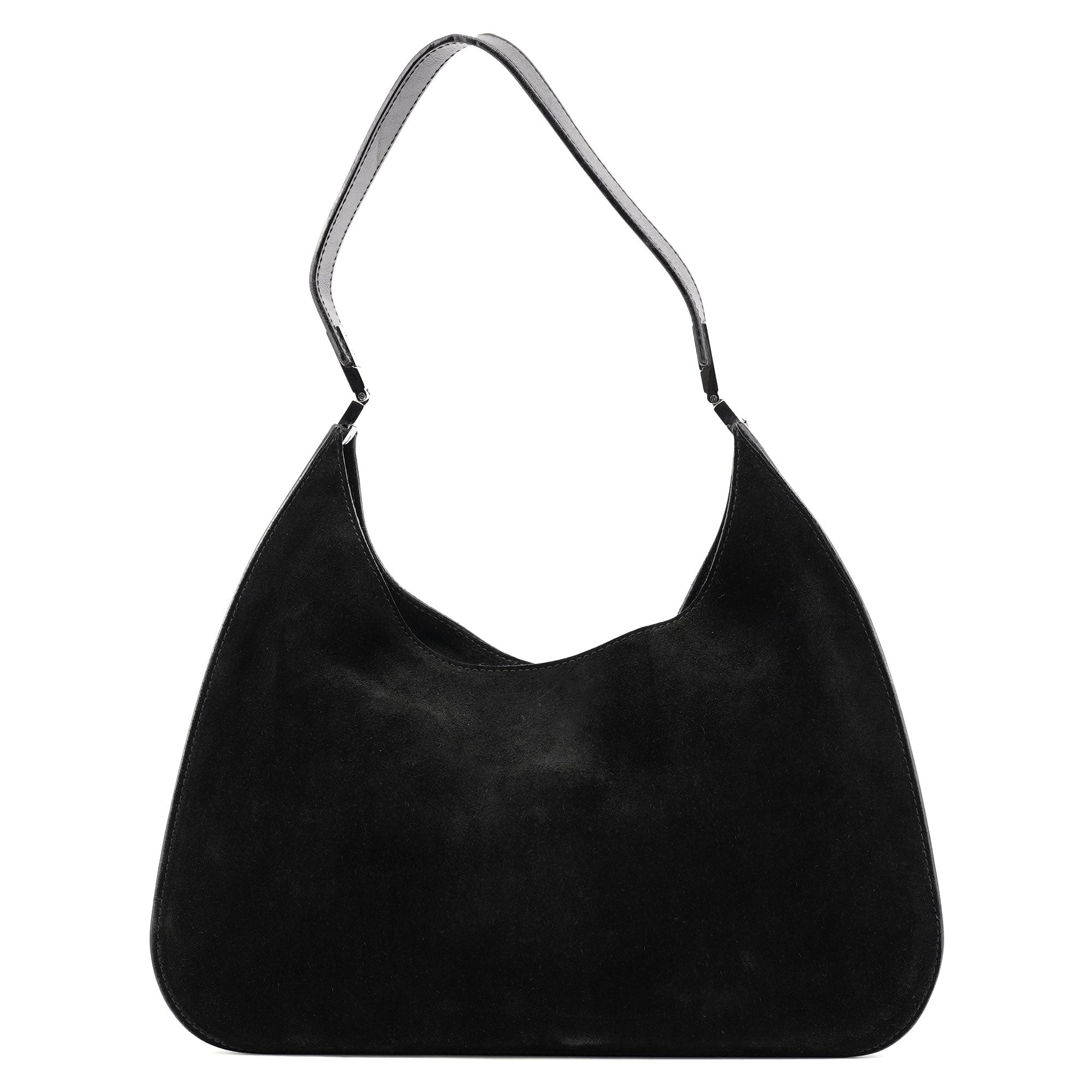 Gucci Black Suede Hobo Shoulder Bag