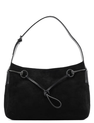 Gucci Black Suede Horsebit Shoulder Bag