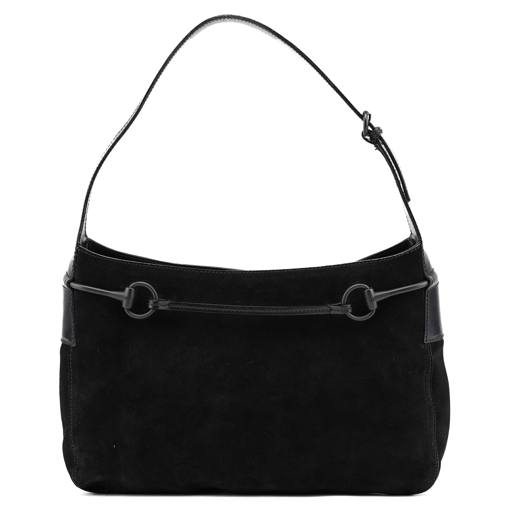 Gucci Sac porté épaule Horsebit en daim noir