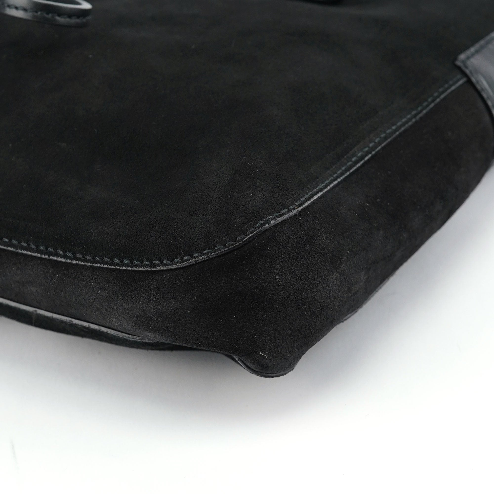 Gucci Sac porté épaule Horsebit en daim noir