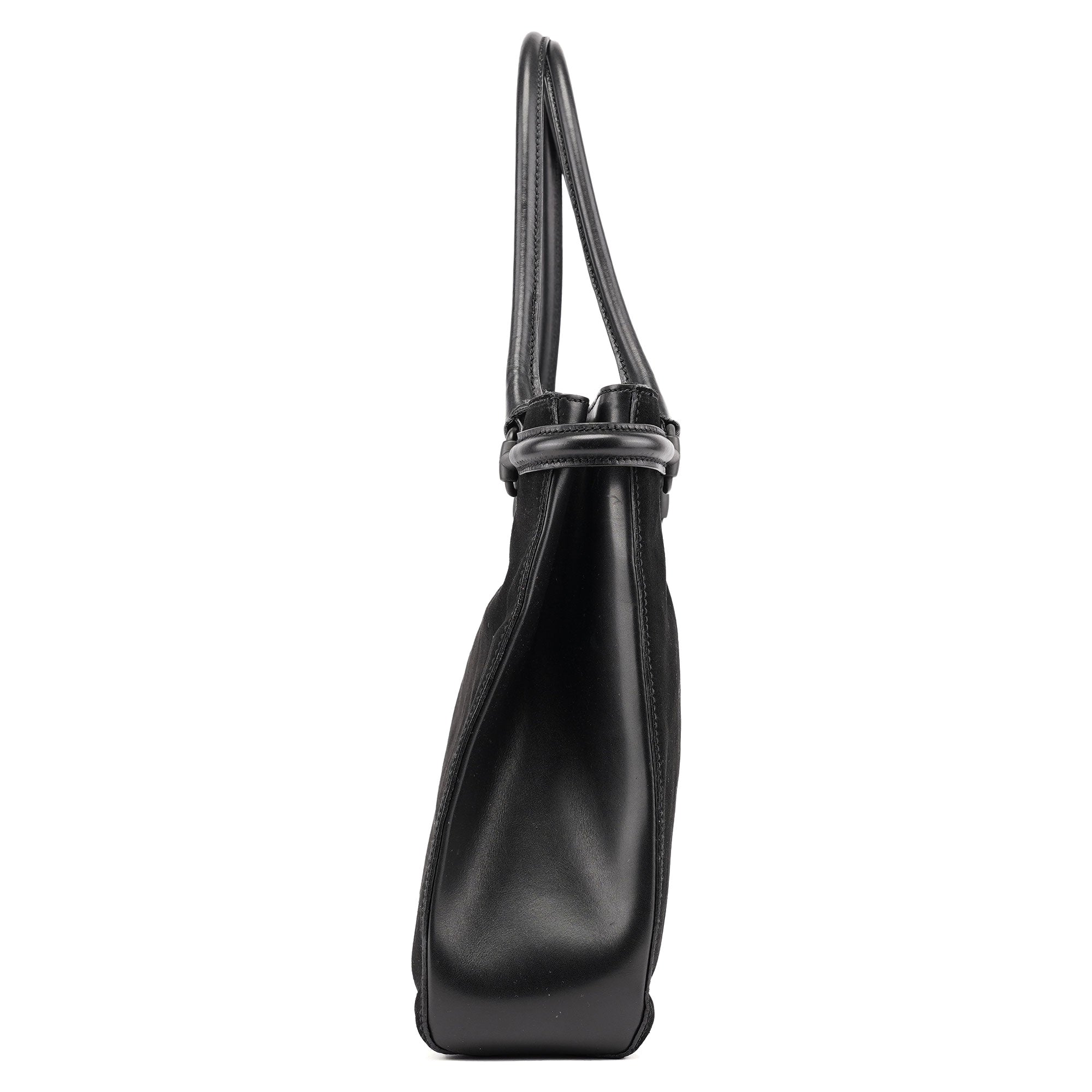 Gucci Black Suede Horsebit Tote Bag