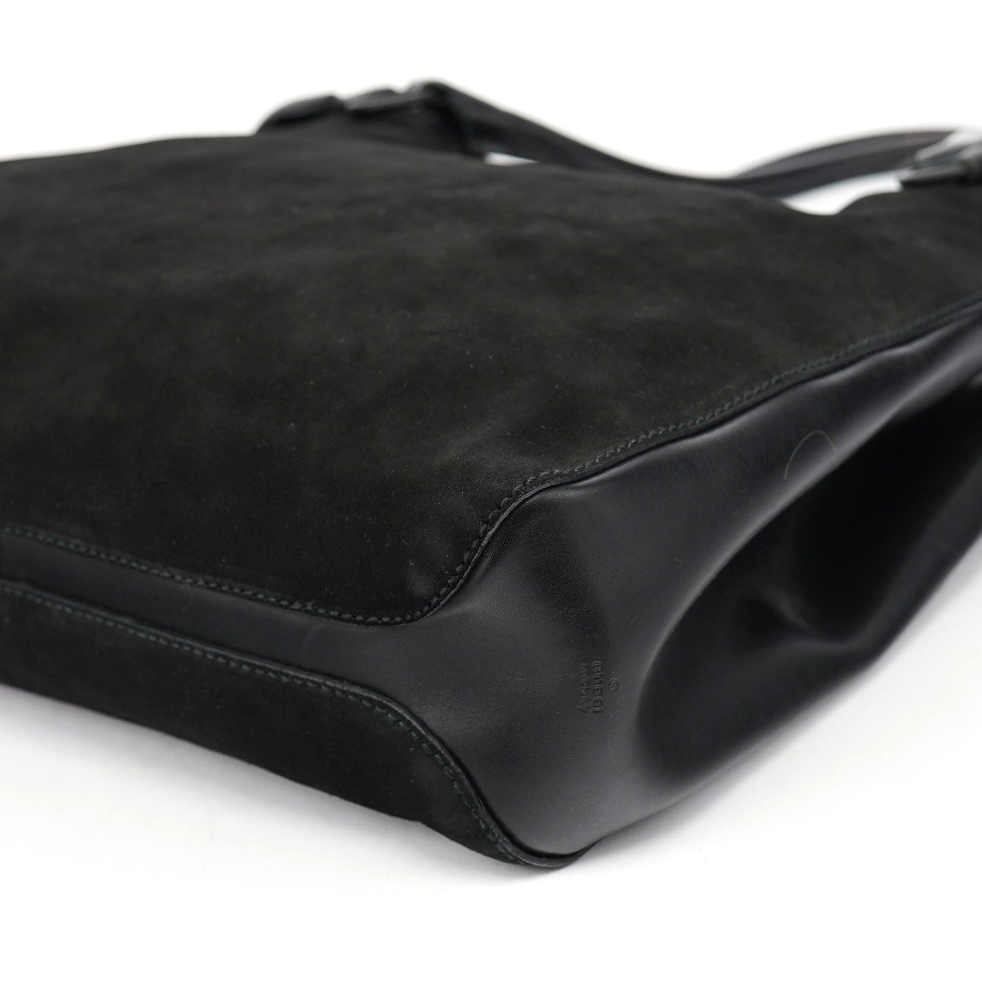 Gucci Black Suede Horsebit Tote Bag