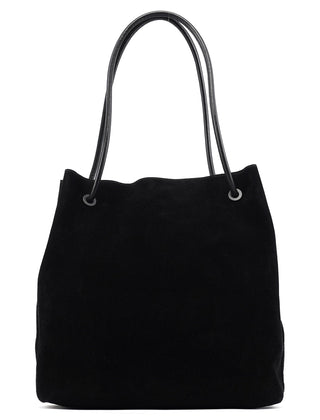 Gucci Black Suede Leather Tote Bag