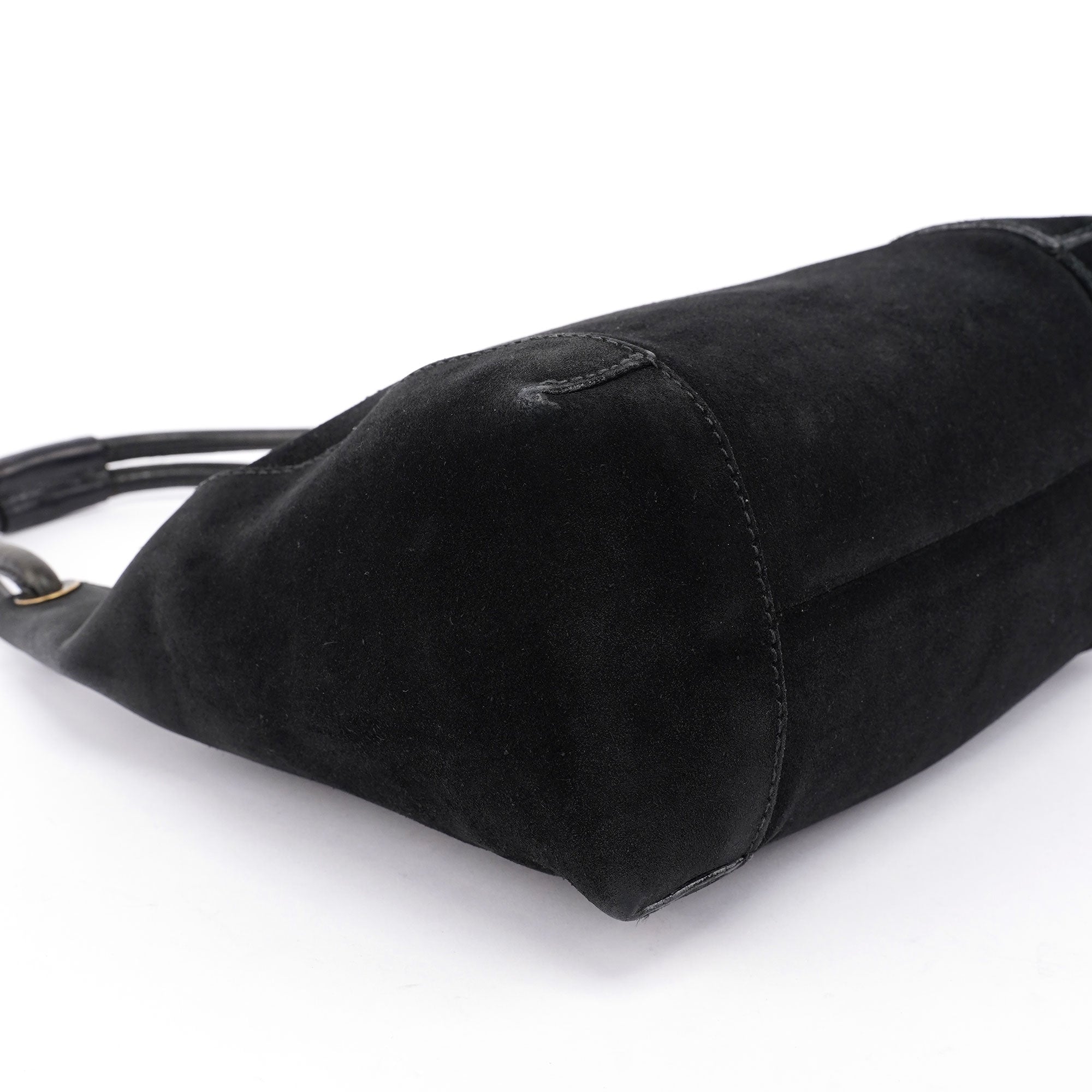 Gucci 101333 Sac porté épaule en daim noir