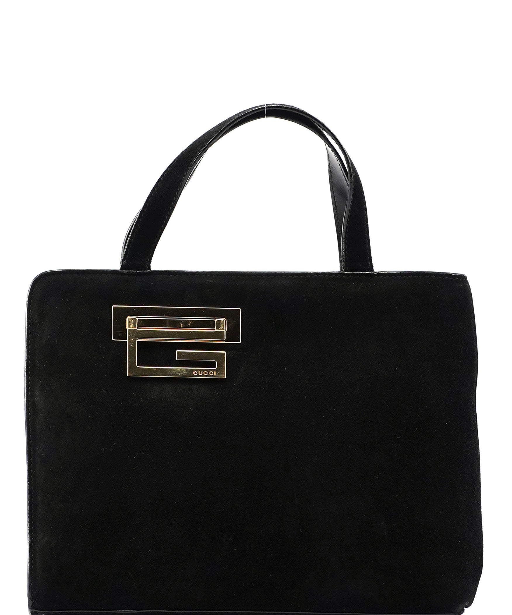 Gucci Black Suede Square G Mini Tote