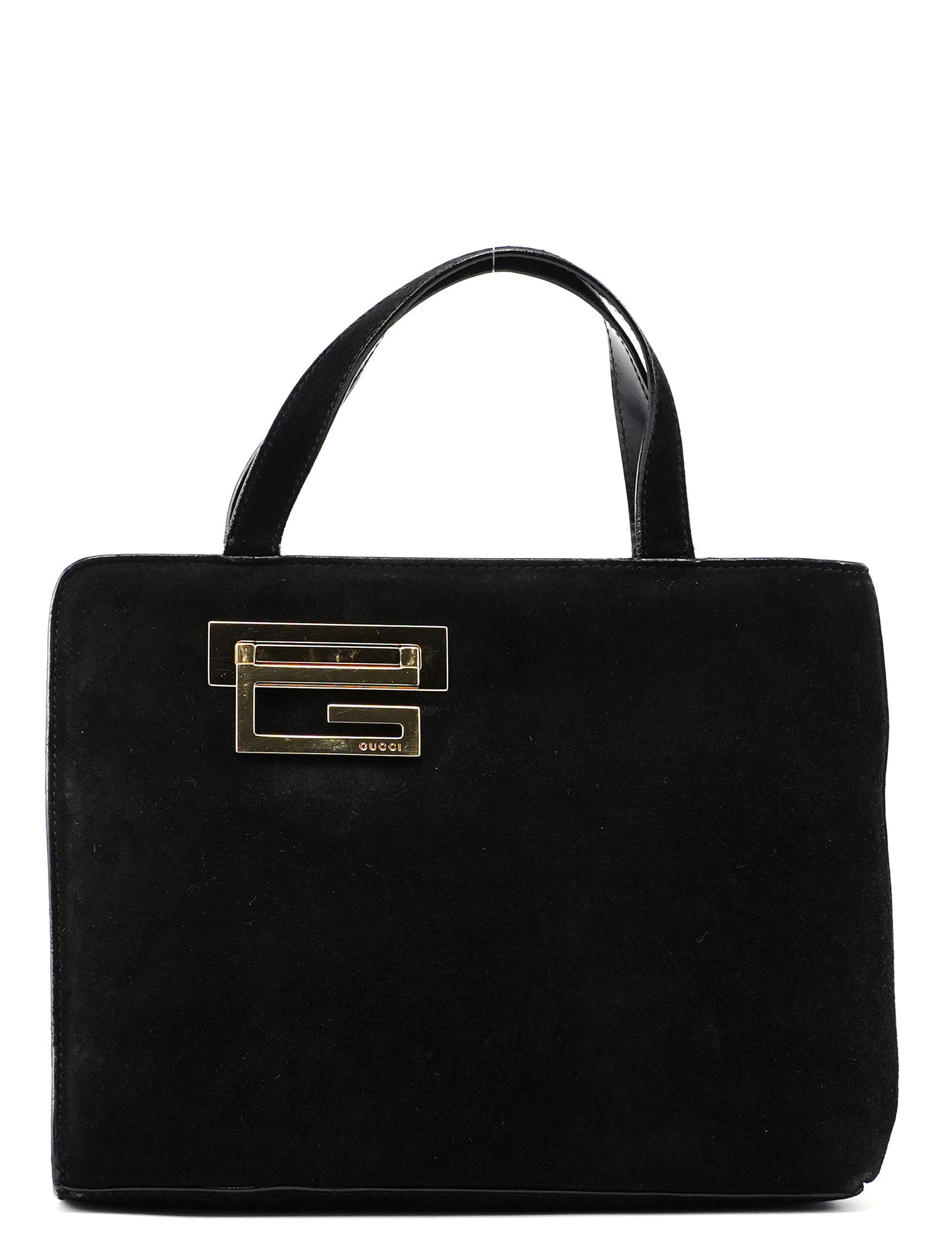 Gucci Black Suede Square G Mini Tote