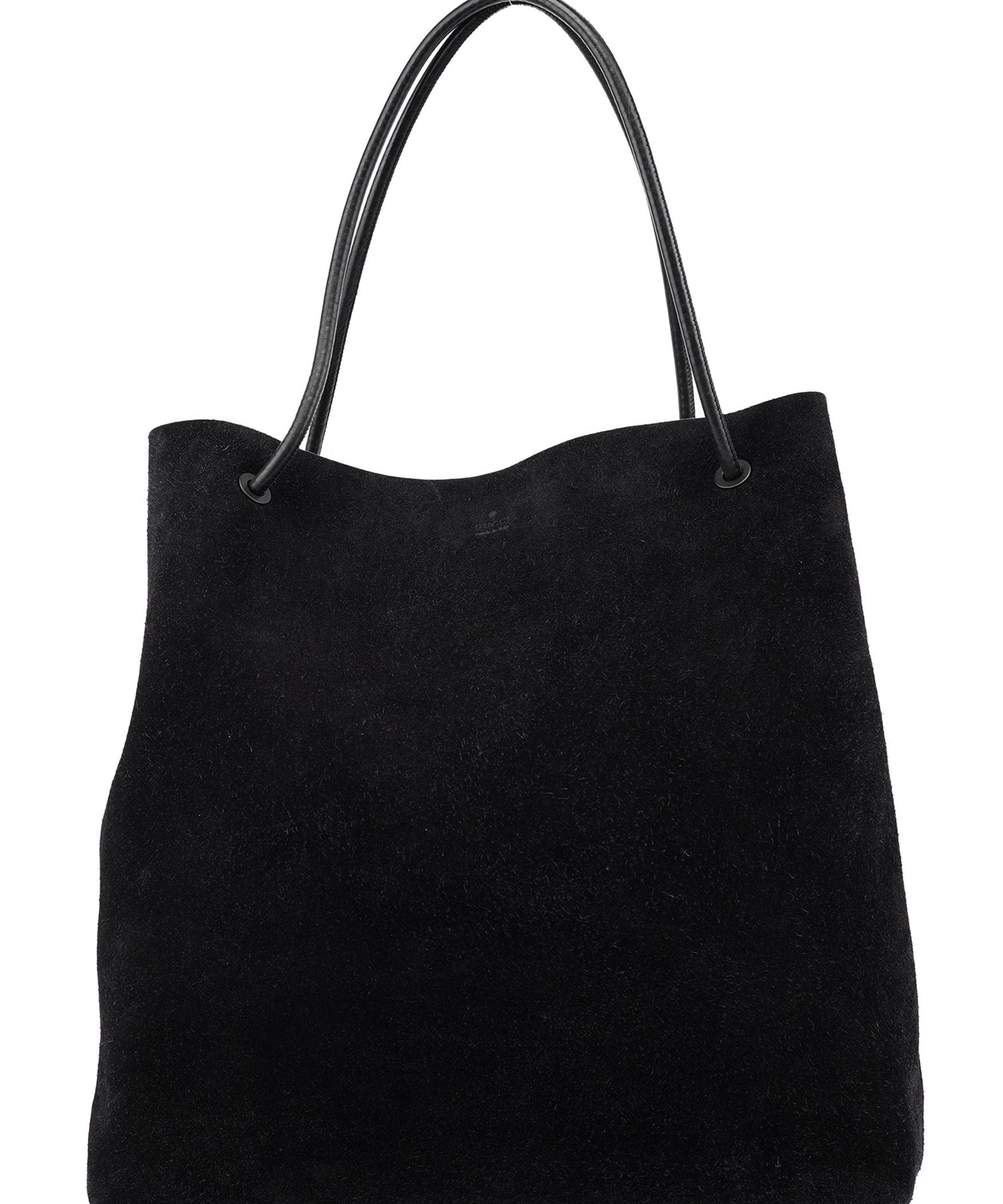 Gucci Black Suede Tote Bag