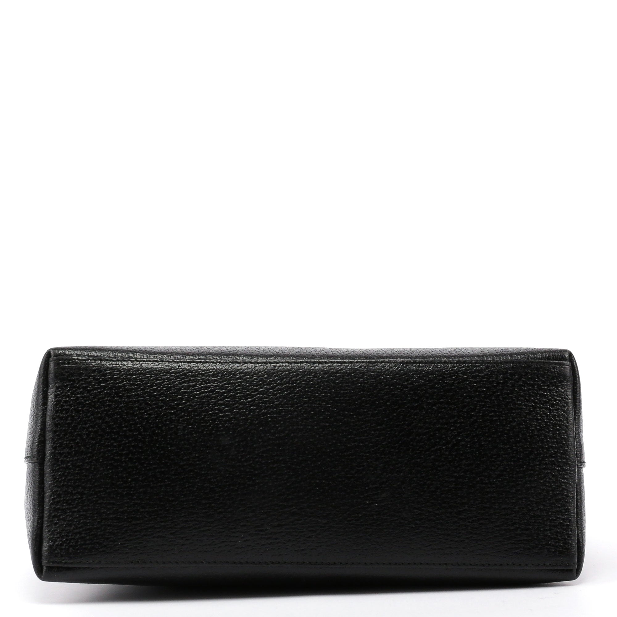 Gucci Bamboo Schultertasche aus schwarzem strukturiertem Leder