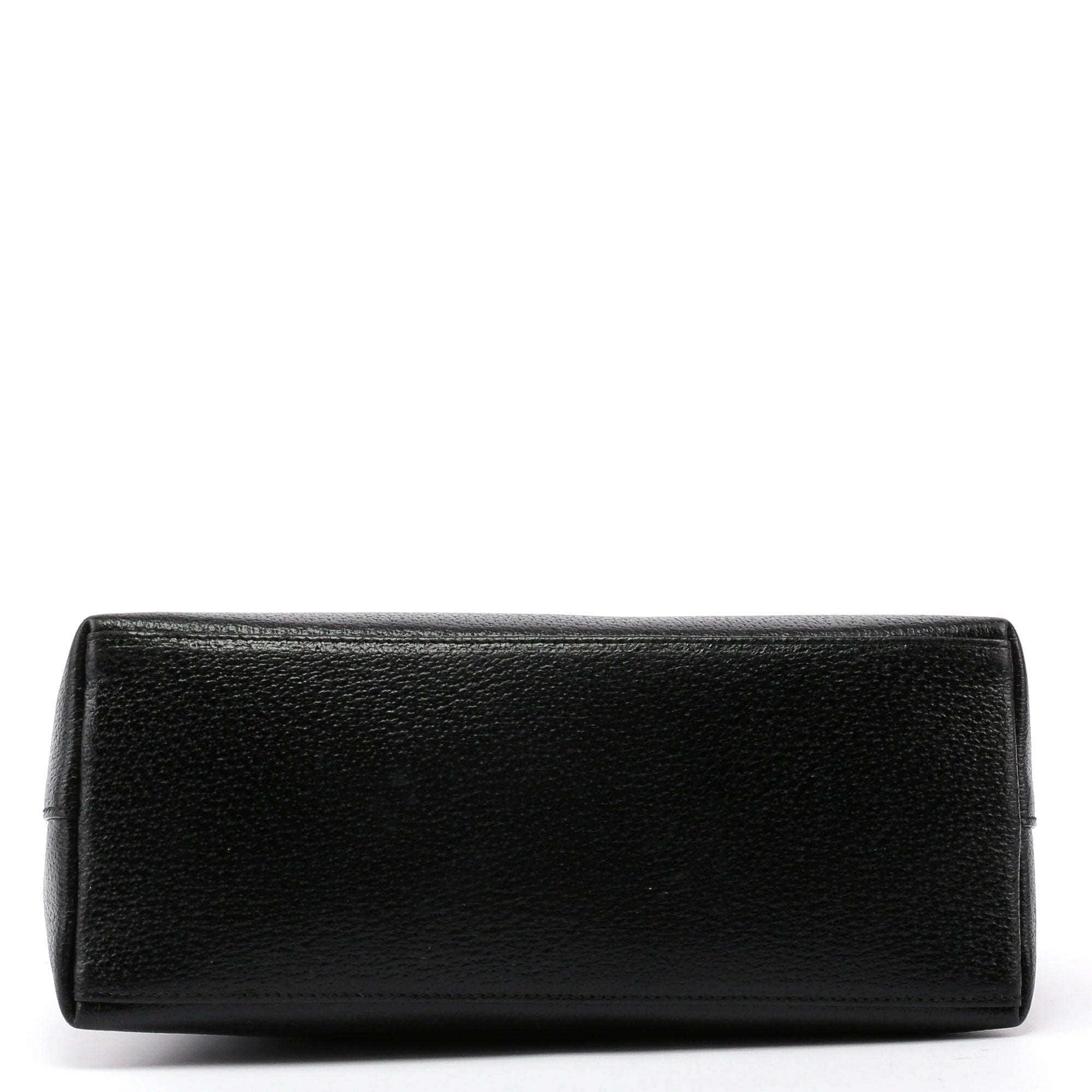 Gucci Black Textured Leather Bamboo Shoulder Bag