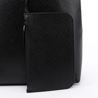 Gucci Black Textured Leather Bamboo Shoulder Bag