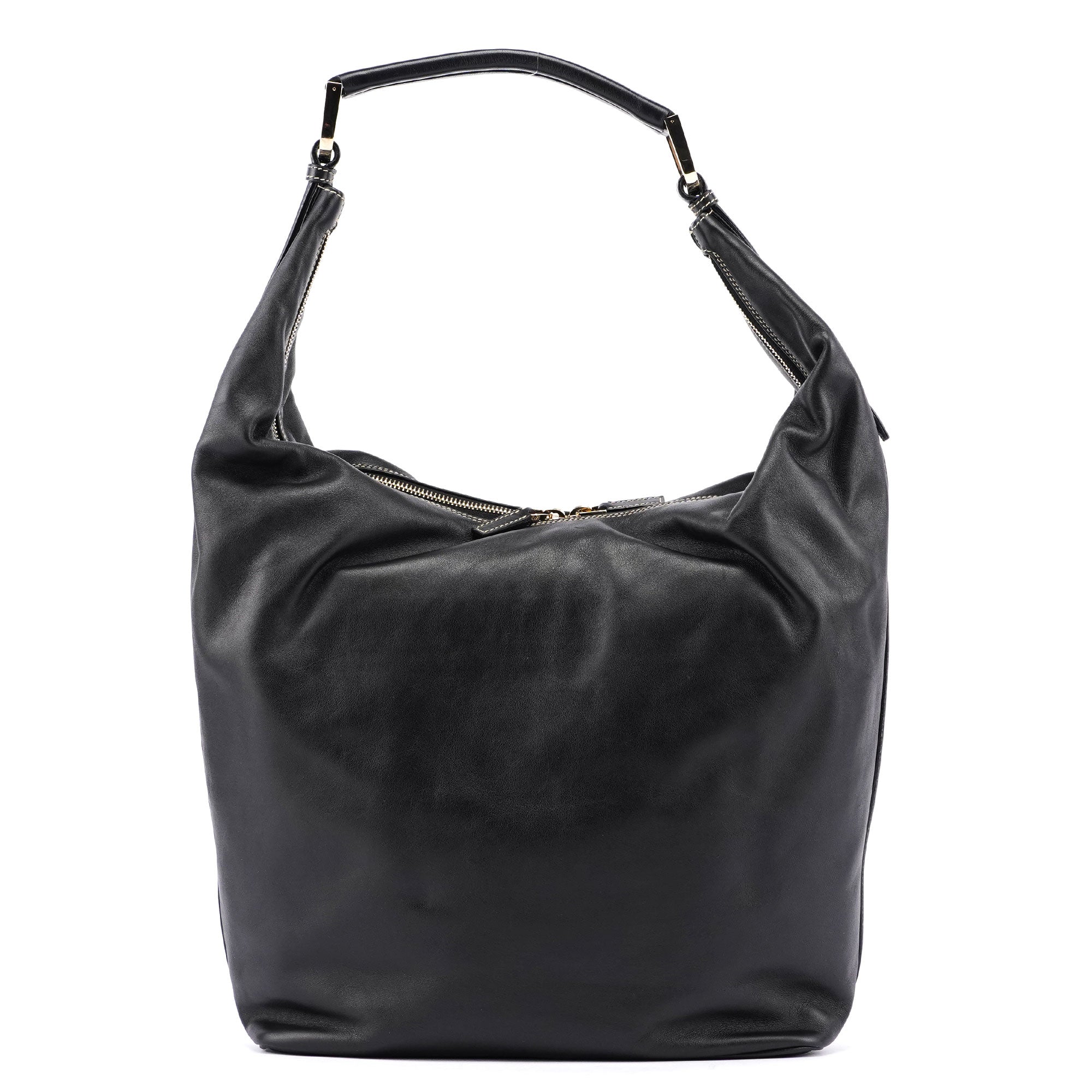 Gucci Black Vitello Hobo Shoulder Bag