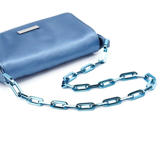 Gucci Blue Satin Chain Shoulder Bag