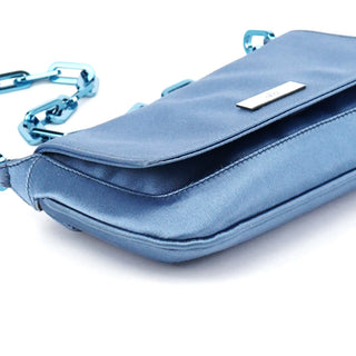 Gucci Blue Satin Chain Shoulder Bag