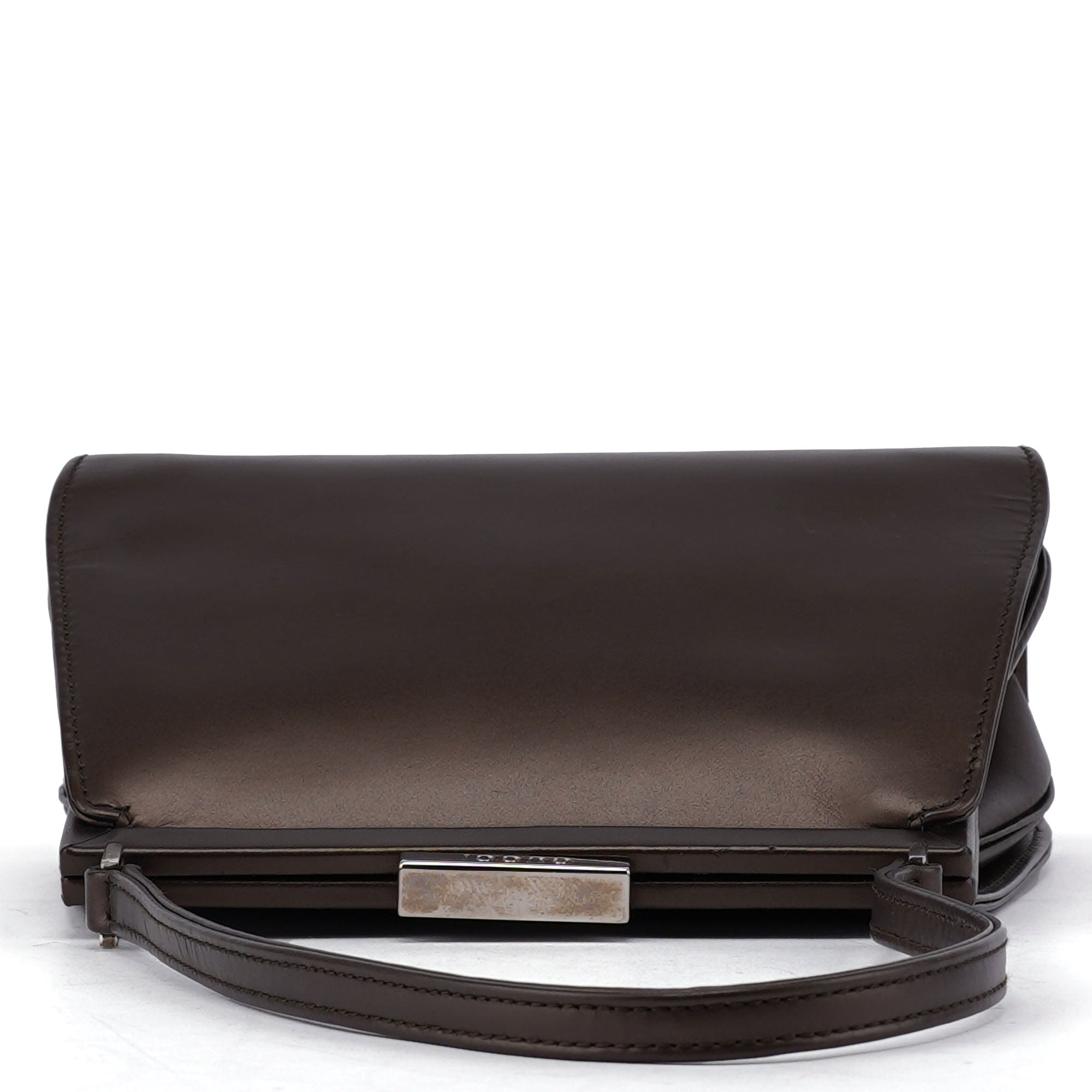 Gucci Bronze Calfskin Clutch Shoulder Bag