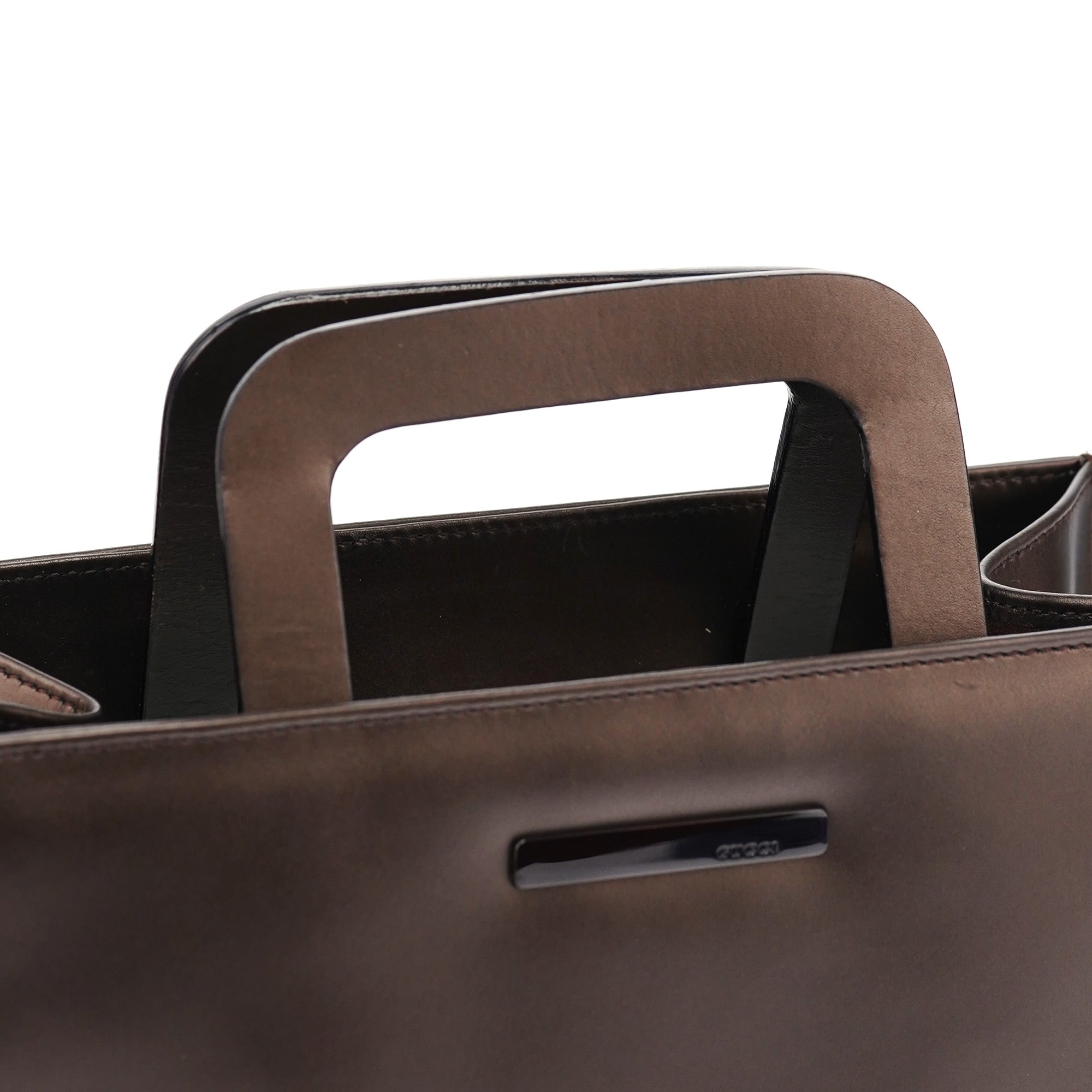 Gucci Sac cabas deux portés en cuir bronze