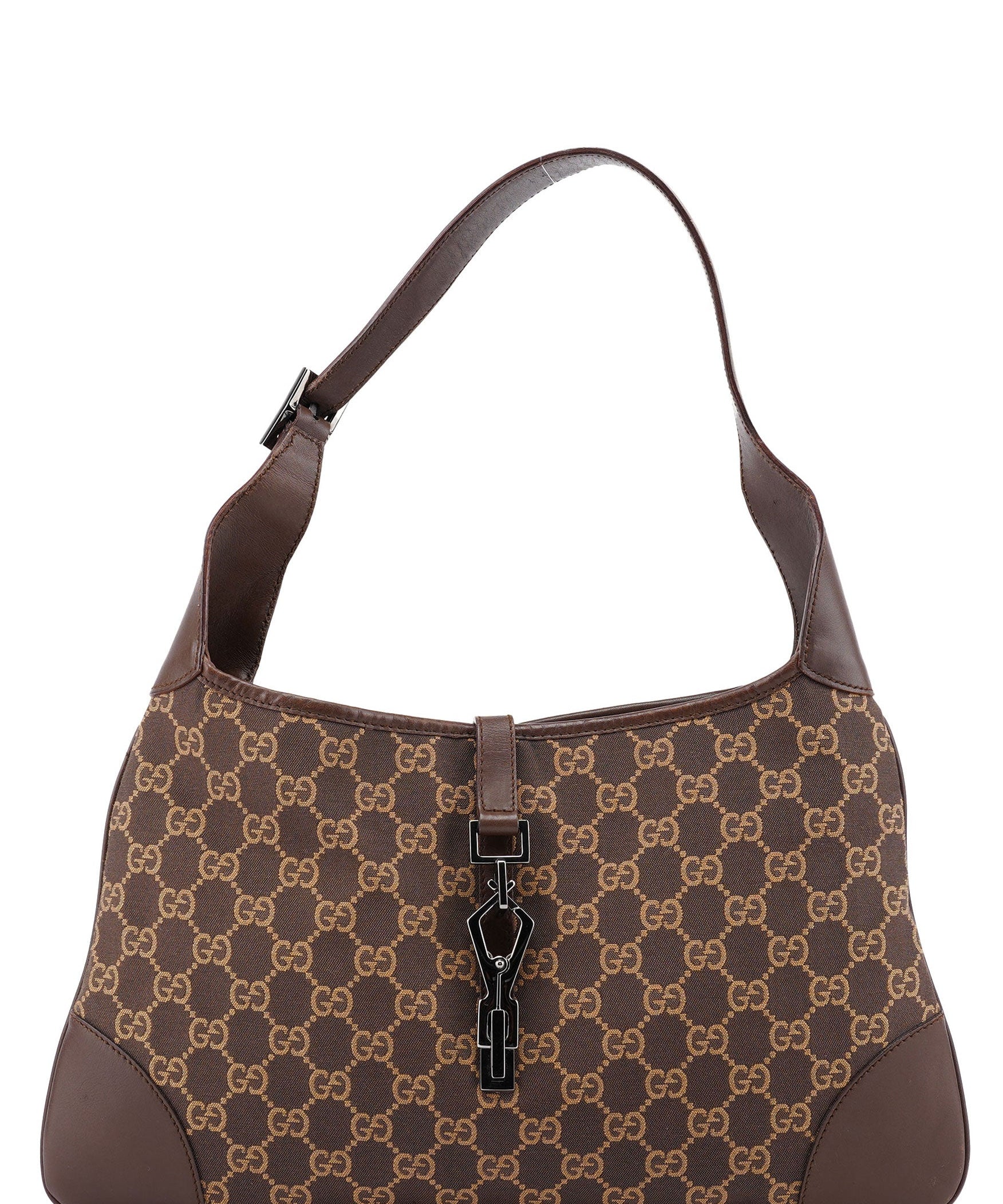 Gucci Brown Beige GG Jackie Shoulder Bag