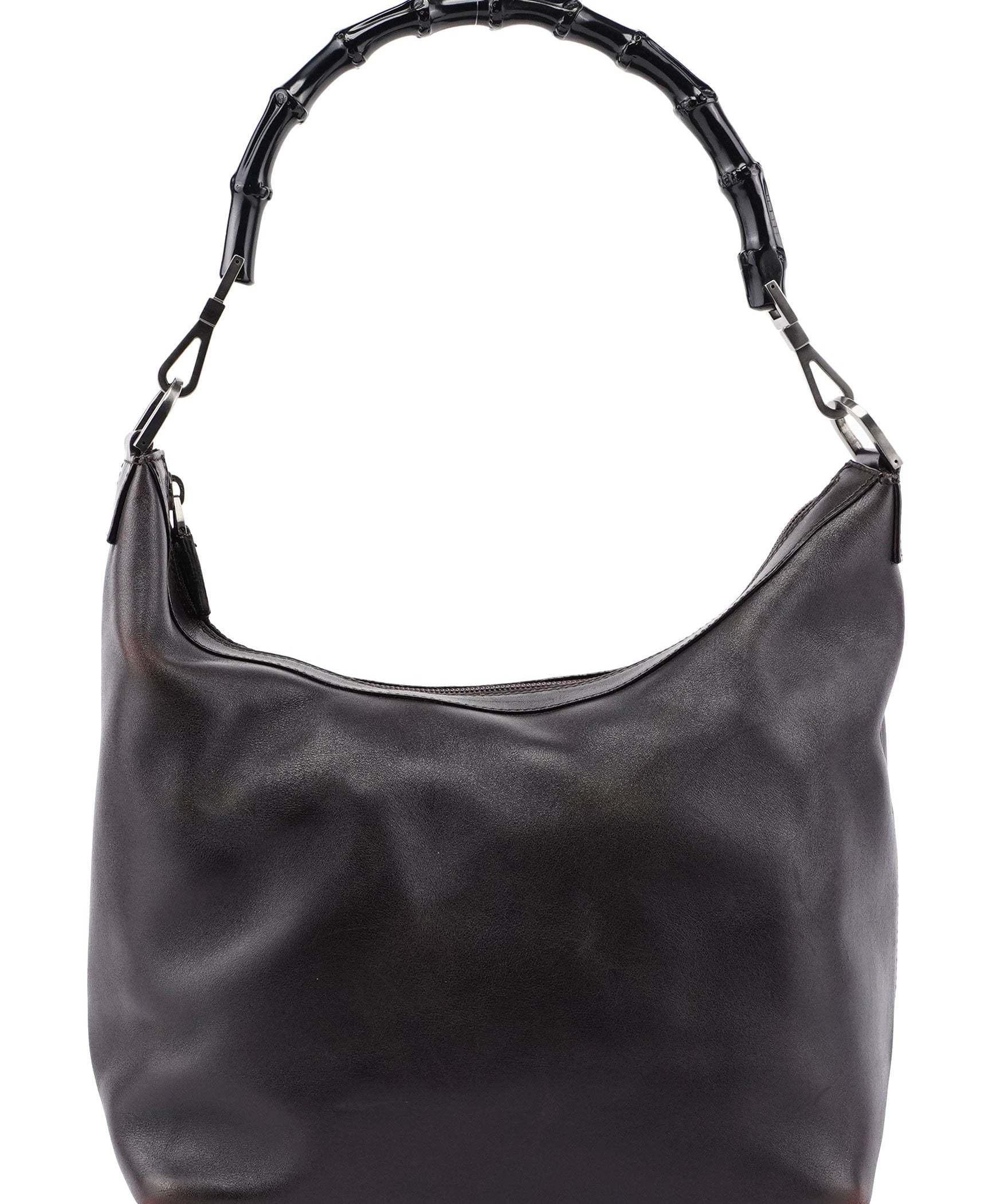 Gucci Brown Calfskin Bamboo Shoulder Bag