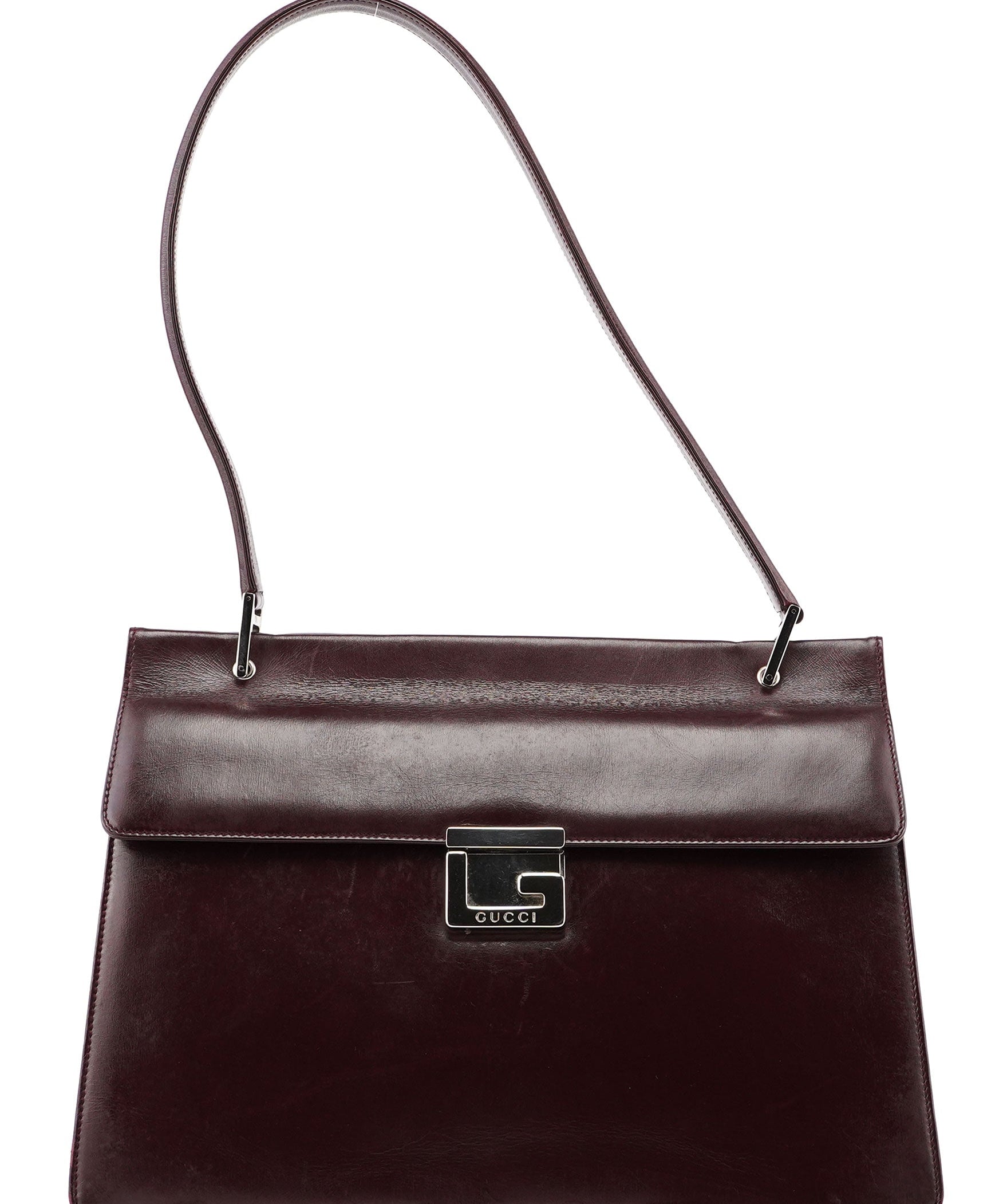 Gucci Brown Calfskin Square G Shoulder Bag