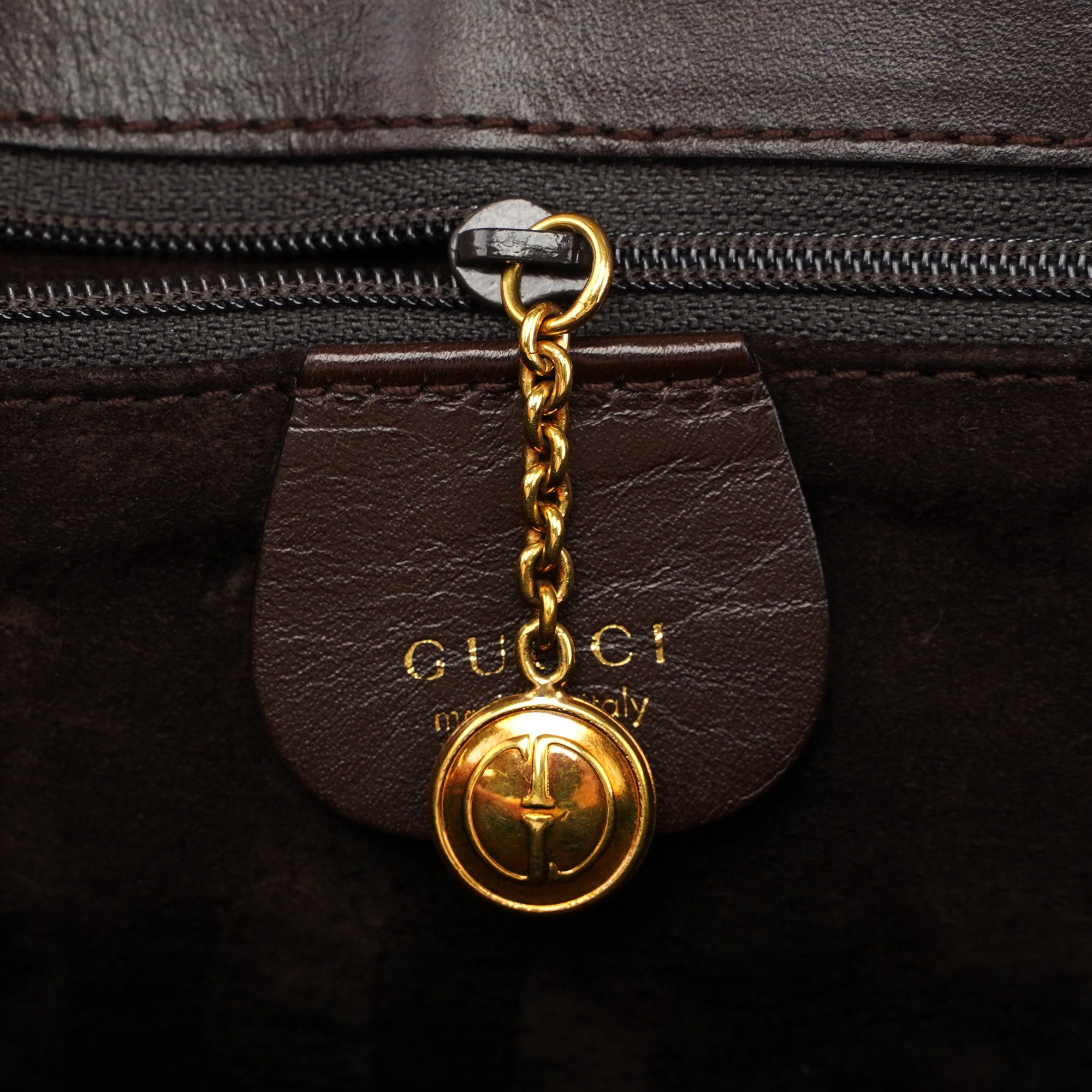 Gucci Brown Calfskin Square G Shoulder Bag