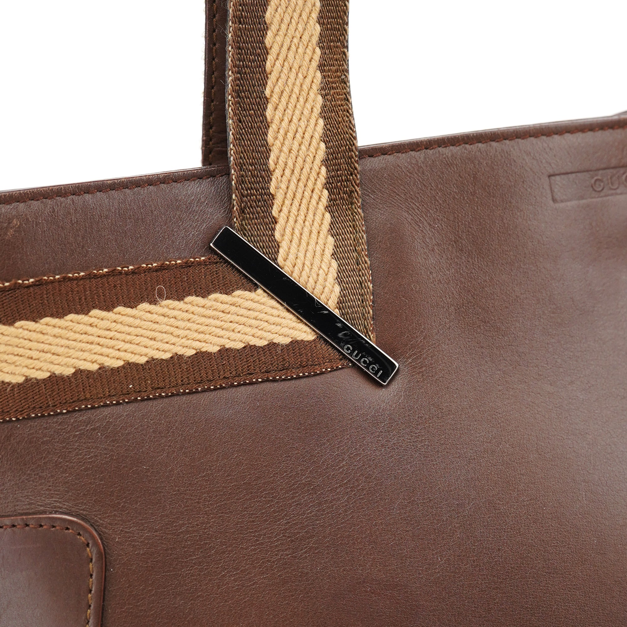 Gucci Brown Calfskin Tote Bag