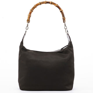 Gucci Brown Canvas Bamboo Shoulder