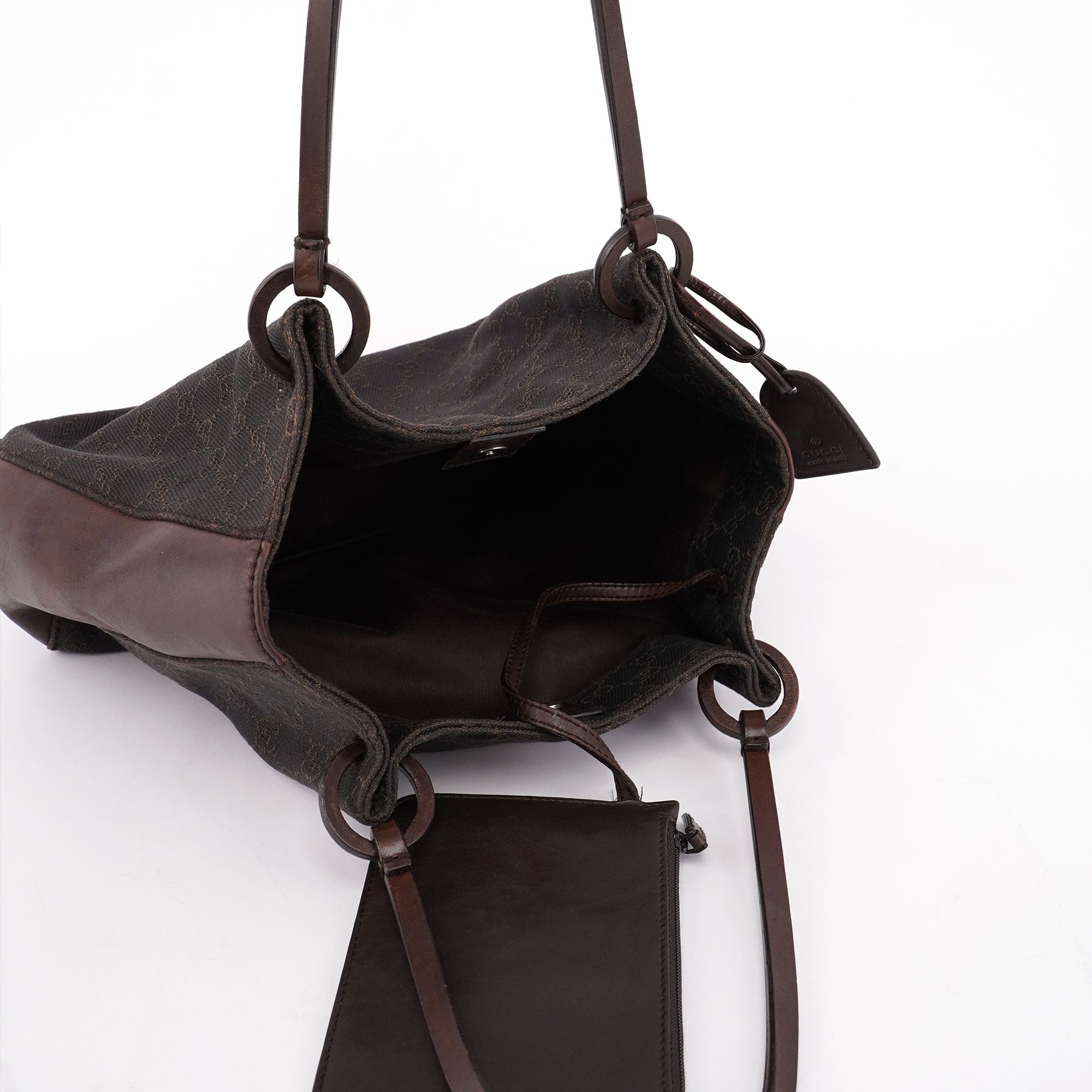 Gucci Sac cabas en toile GG marron et cuir