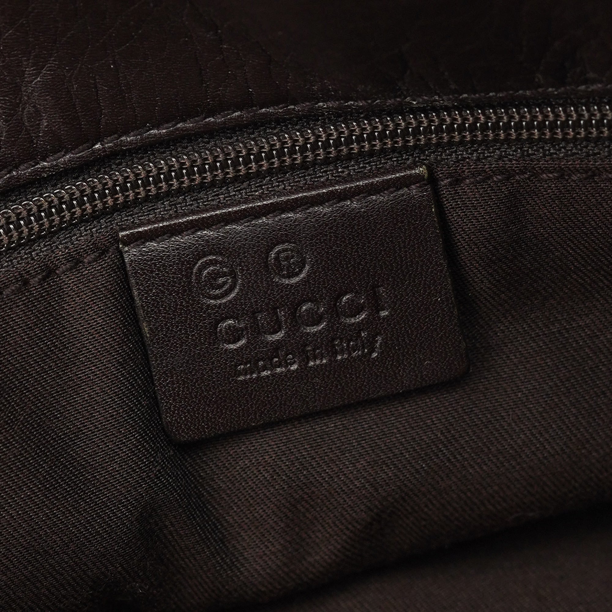Gucci Brown Canvas Leather GG Tote Bag