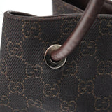 Gucci Brown Canvas Leather GG Tote Bag
