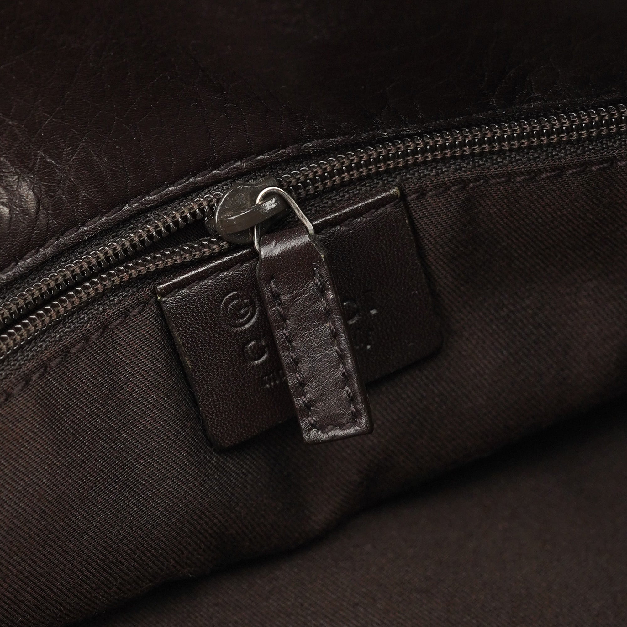 Gucci Brown Canvas Leather GG Tote Bag