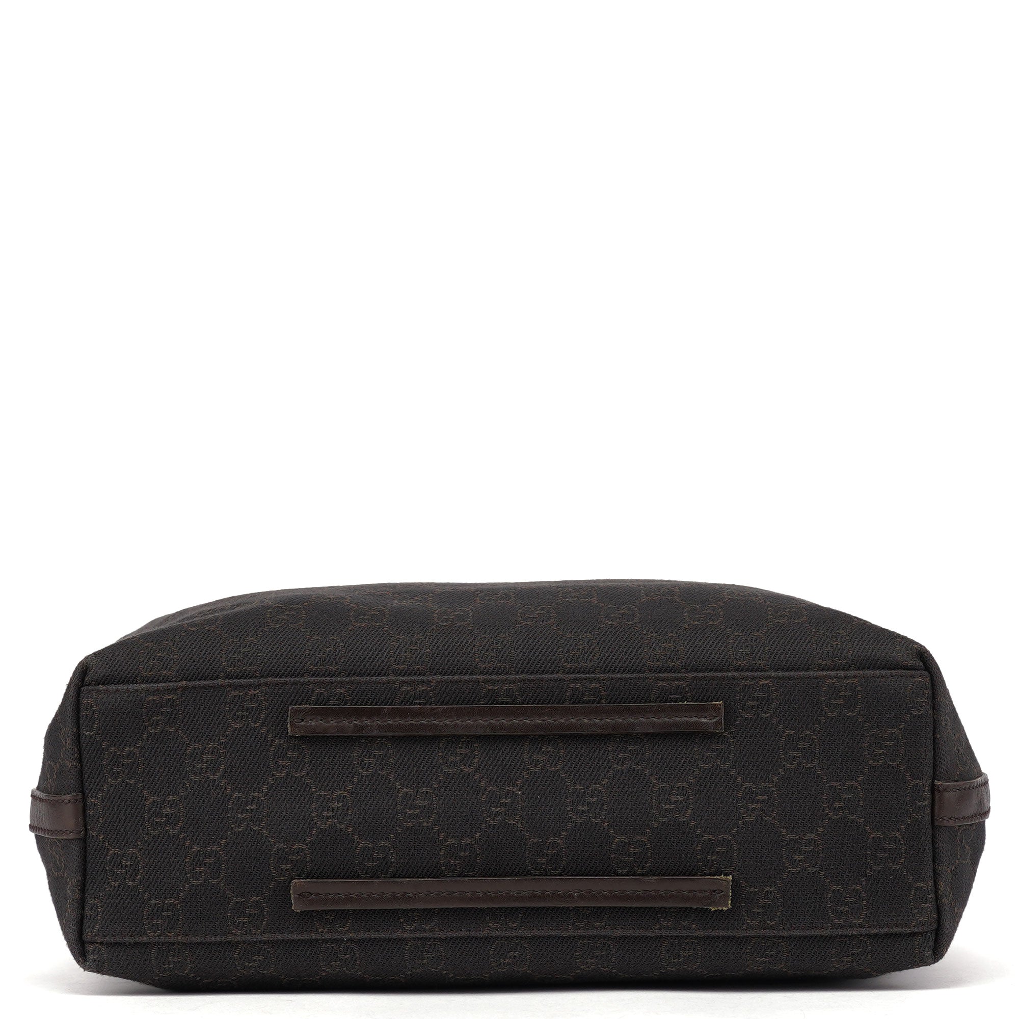 Gucci Brown Canvas Leather GG Tote Bag
