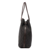 Gucci Brown Canvas Leather GG Tote Bag