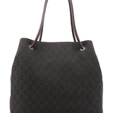 Gucci Brown Canvas Leather GG Tote Bag