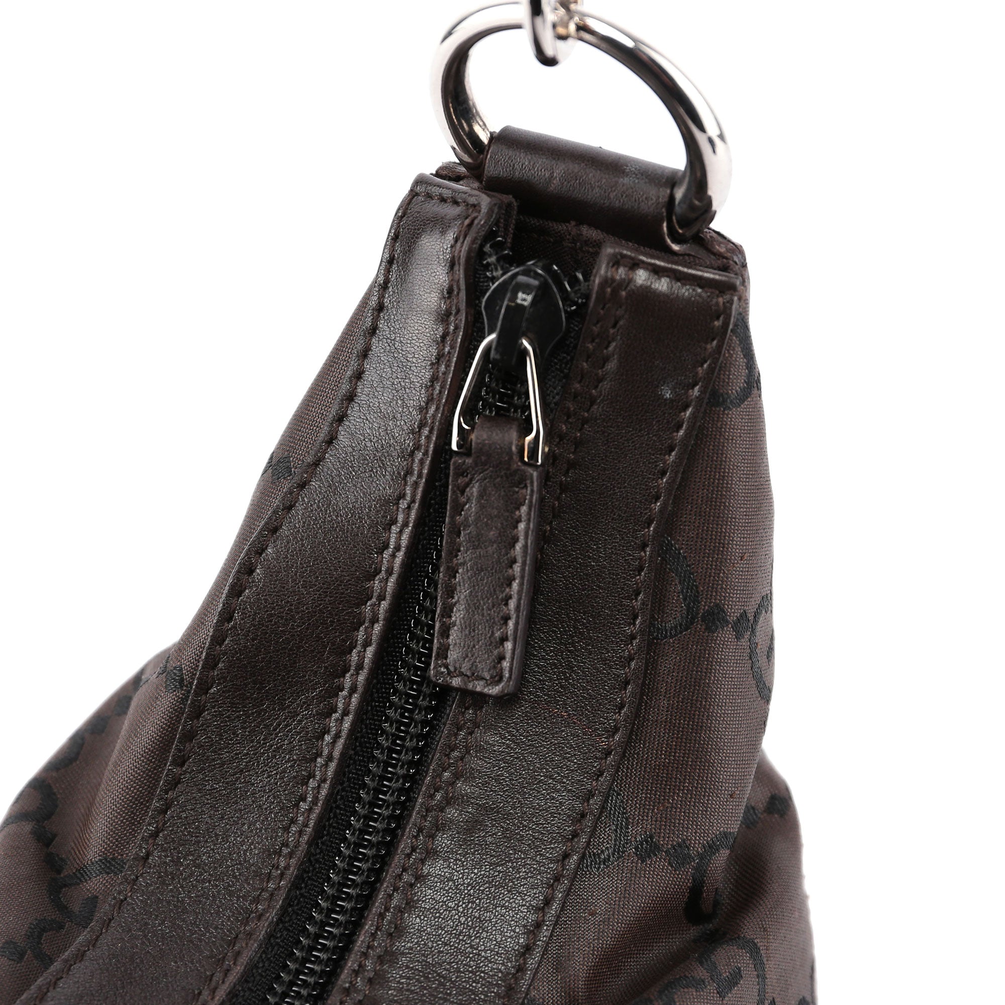 Gucci Bamboo Schultertasche aus braunem GG Canvas