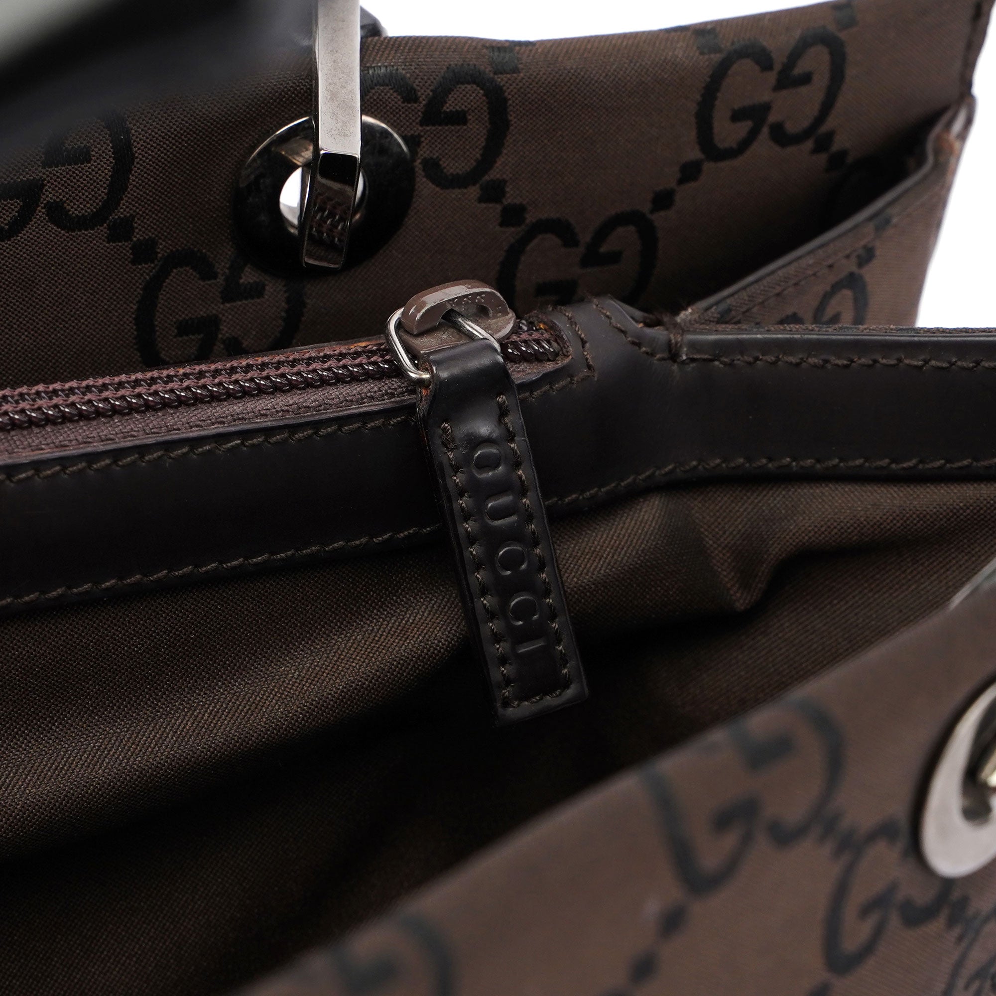 Gucci Sac cabas Bamboo en toile GG marron