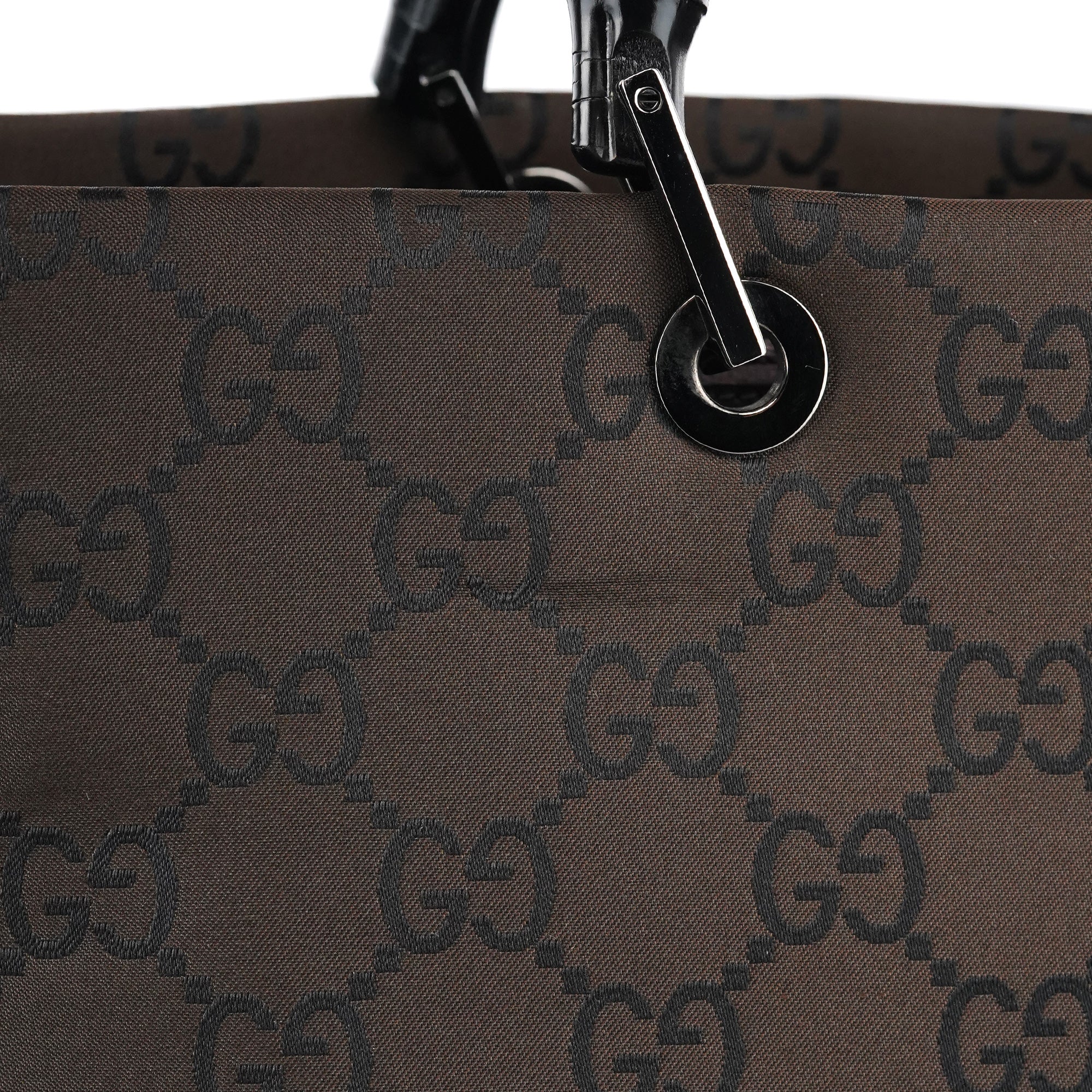 Gucci Sac cabas Bamboo en toile GG marron