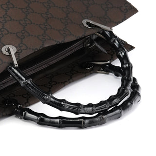 Gucci Brown GG Bamboo Tote Bag