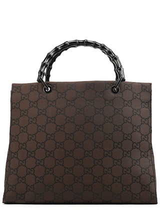 Gucci Brown GG Bamboo Tote Bag