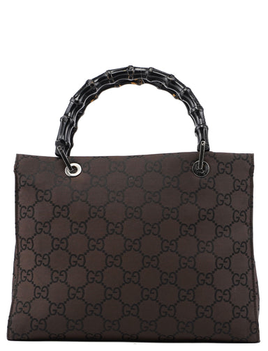 Gucci Brown GG Bamboo Tote Bag